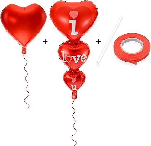 Miniatura 2 de 20 + 2 globos con texto en inglés "I Love You", compatibles con helio, globos de amor, decoraciones del día de San Valentín e idea de regalo para él