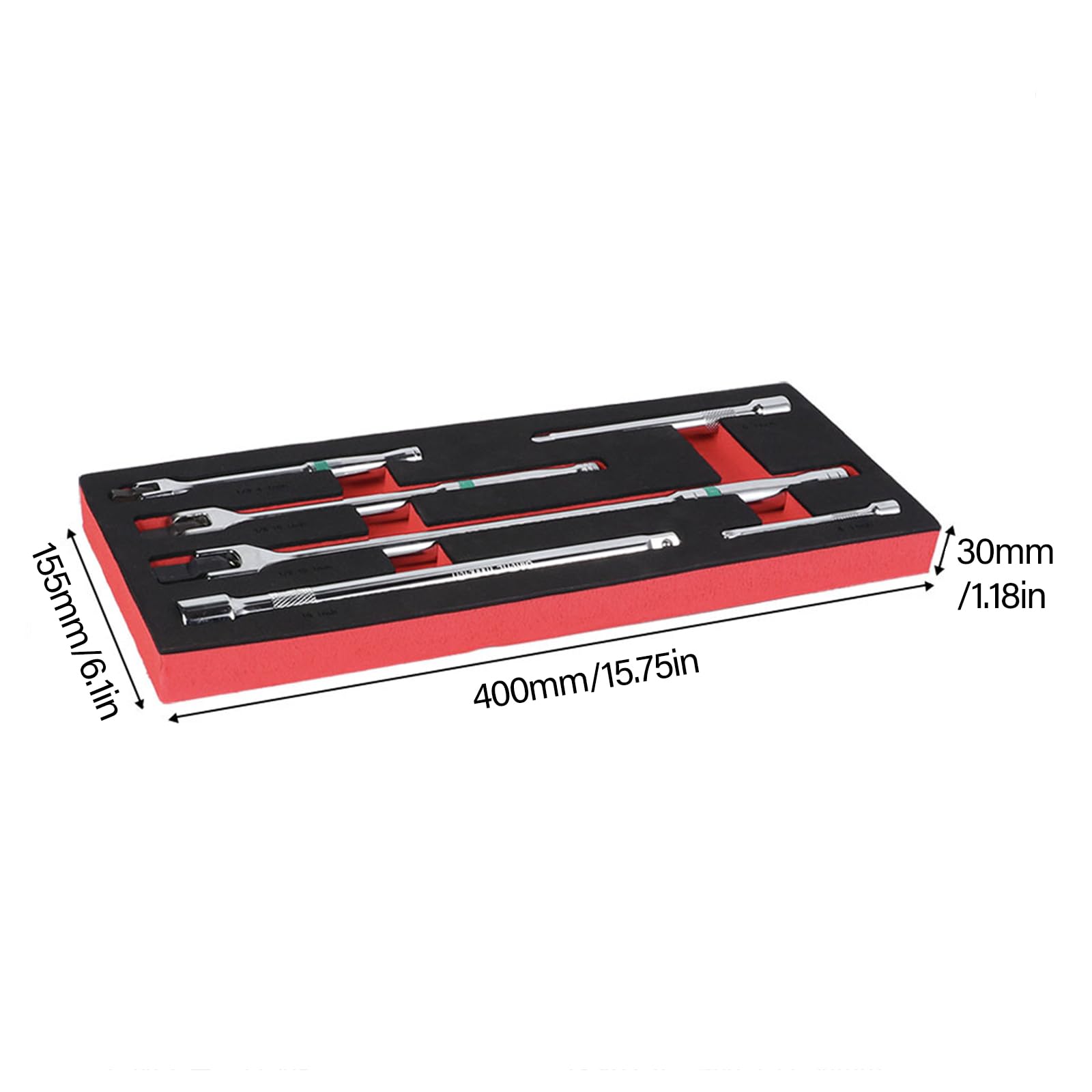 6-teiliges Breaker Rod Set 1/4 Zoll 3/8 Zoll 1/2 Zoll Antriebe Heavy Duty Breaker Rod Drehbarer Kopf Metall für einfache Lagerung