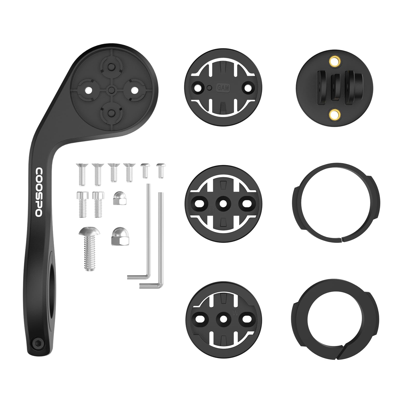 CooSpo Fahrradcomputer Halterung, Schnellspanner Halterung für Garmin, Wahoo, Bryton, Fahrradcomputer, Kompatibel mit gopro, Out Front Radcomputer erweiterte Halterung