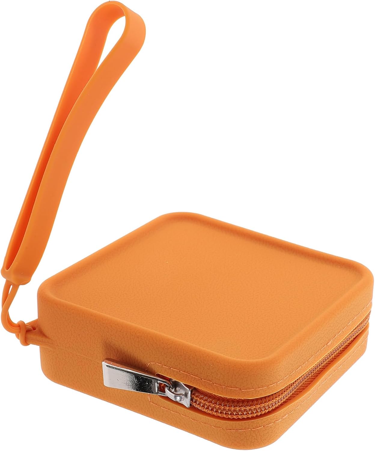Silicone Dog Training Treat Bag with Zipper, Portable Orange Pouch