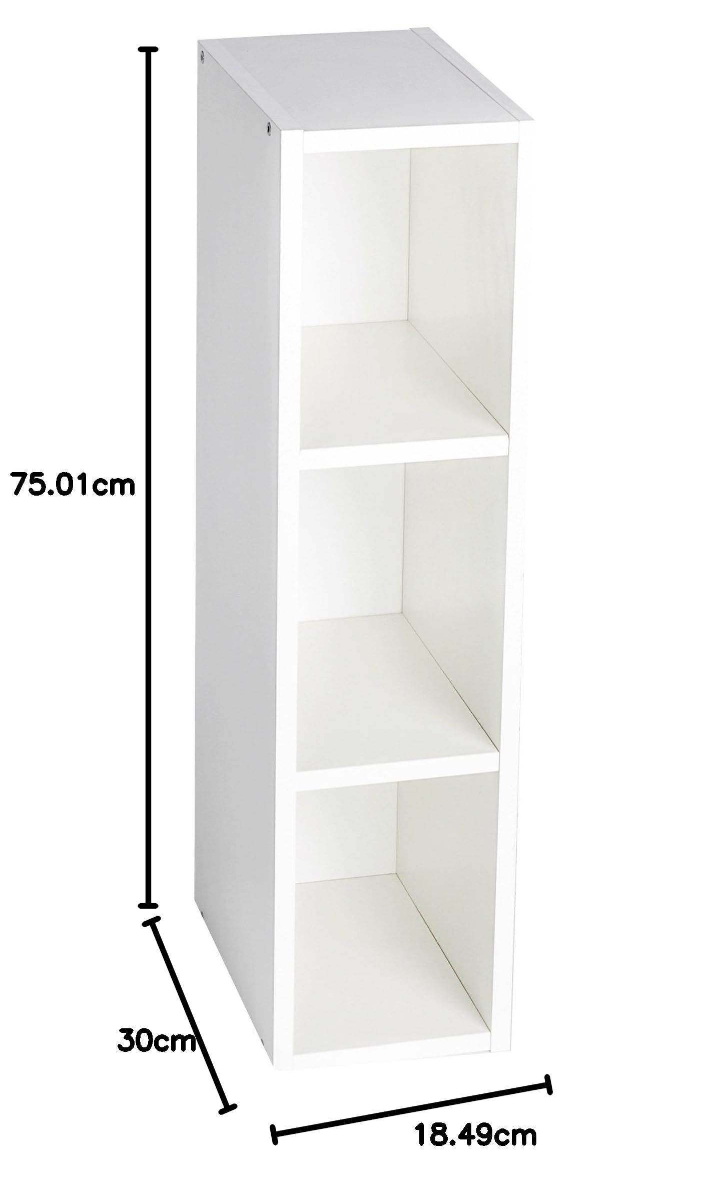 Puckdaddy Moritz Mensola portaoggetti compatibile con Ikea Malm 19x30x75 cm bianca