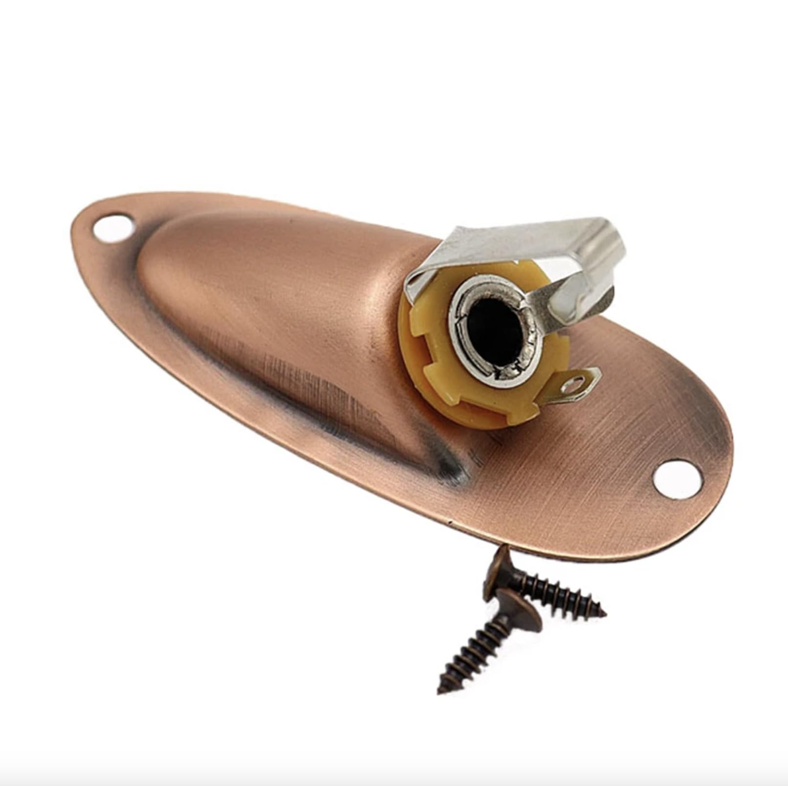 1/4 Guitar Jack Plate Socket Input Jack Socket Plate Output Loaded For Fender Stratocaster Strat (Red Bronze)