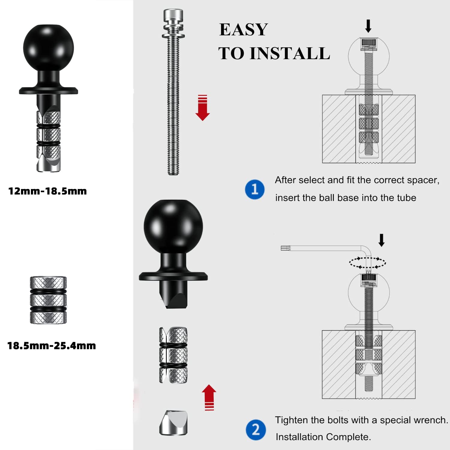 iMESTOU Supporto per Telefono per Forcella da Moto, Anti-vibrazione, con 2,5 cm/1" Doppio Braccio Antifurto e Base per Forcella, Adatto per BMW Yamaha Moto, Adatto per Cellulari da 4,7"-7,2"
