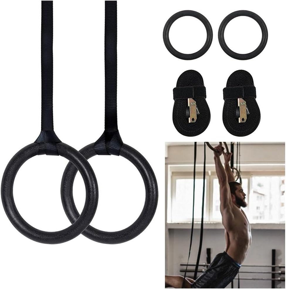 Gymnastics Rings，Pulling Rings for Physical Traini ABS Gymnastic Gym Fitness Rings with Straps Buckles Strength Training Pull Ring Set Up Home Gymnastic Ring