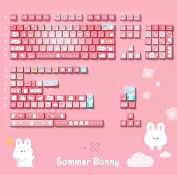 Amazon.com: daixiahu Summer Rabbit Theme keycaps 158 Key PBT