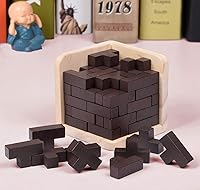 Vista 3 de Rompecabezas de madera con forma de cubo, regalos para rellenar calcetines, rompecabezas de madera, rompecabezas lógico en forma de T, rompecabezas