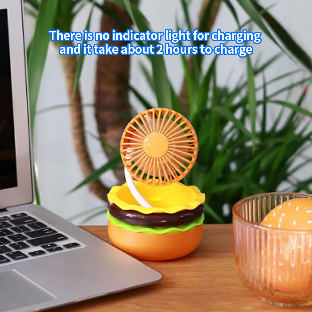 Amazon.com: YZYOE Rechargeable Hamburger Mini Fan, Creative