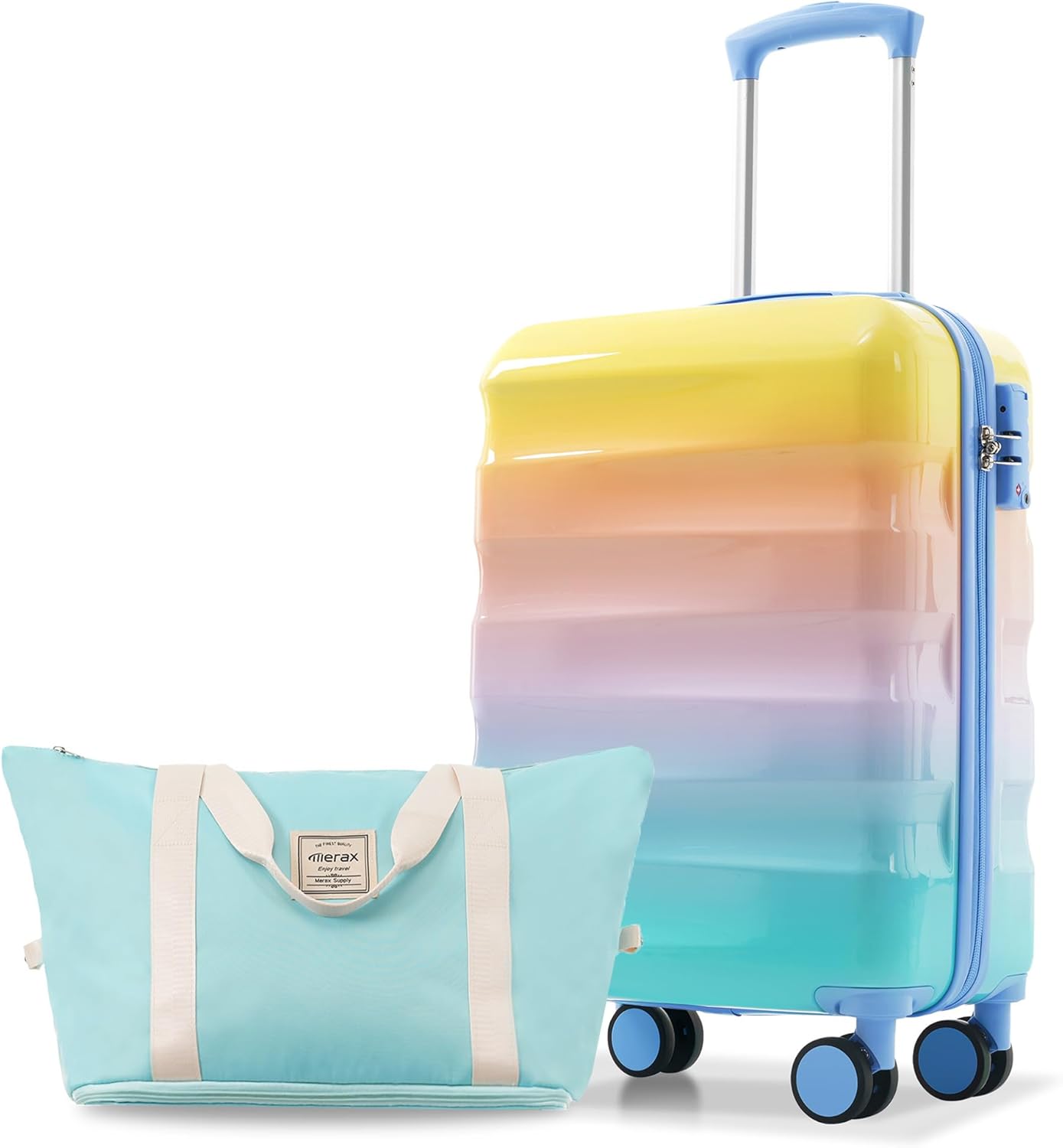 Merax 20" Carry-On Luggage Set with Detachable Makeup Case
