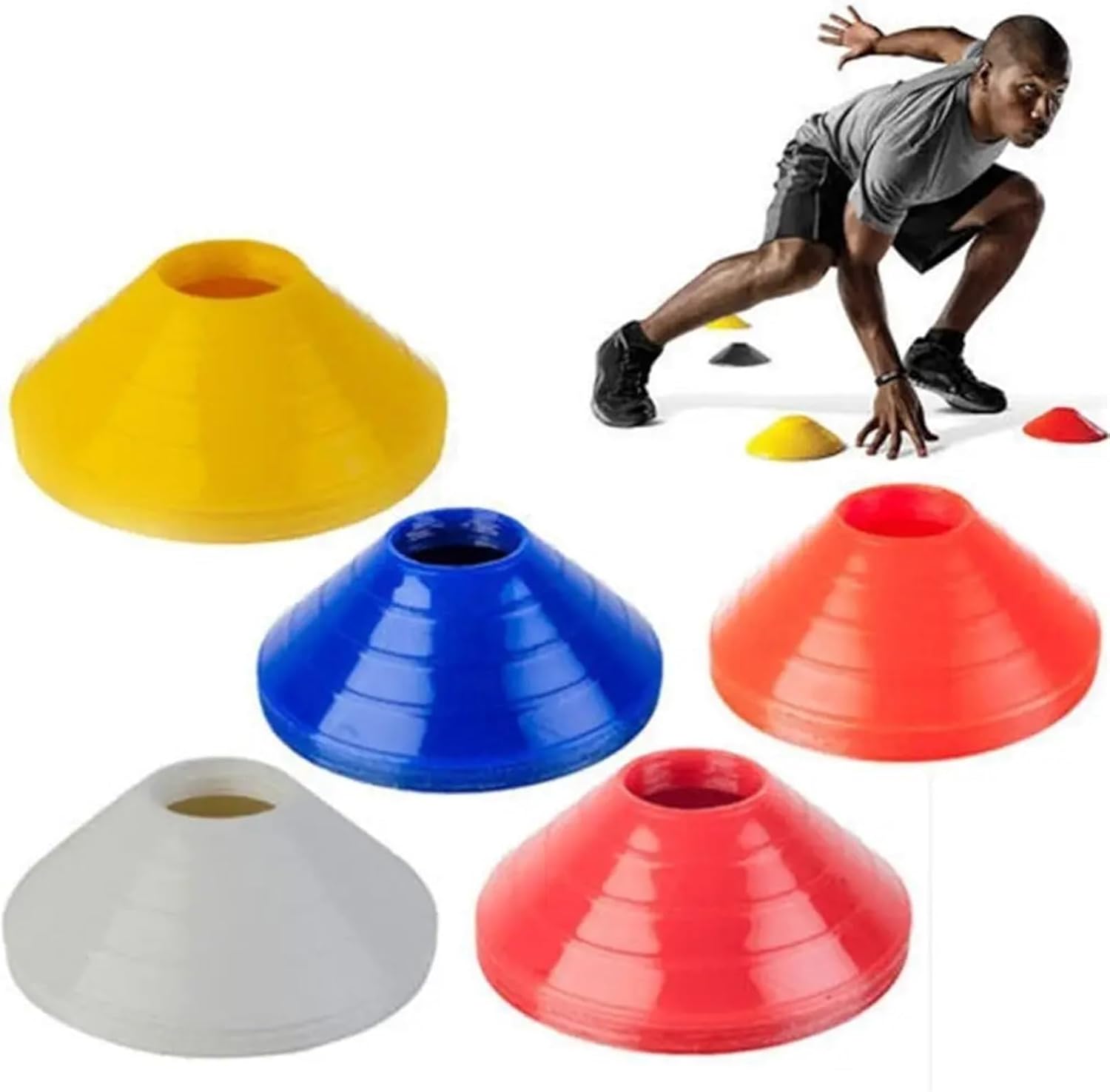 Soccer Cones for Training 20Pcs Colorful Football Training Equipment Thickened Plastic Stand Soccer Marker Agility Disc Cone for Sport