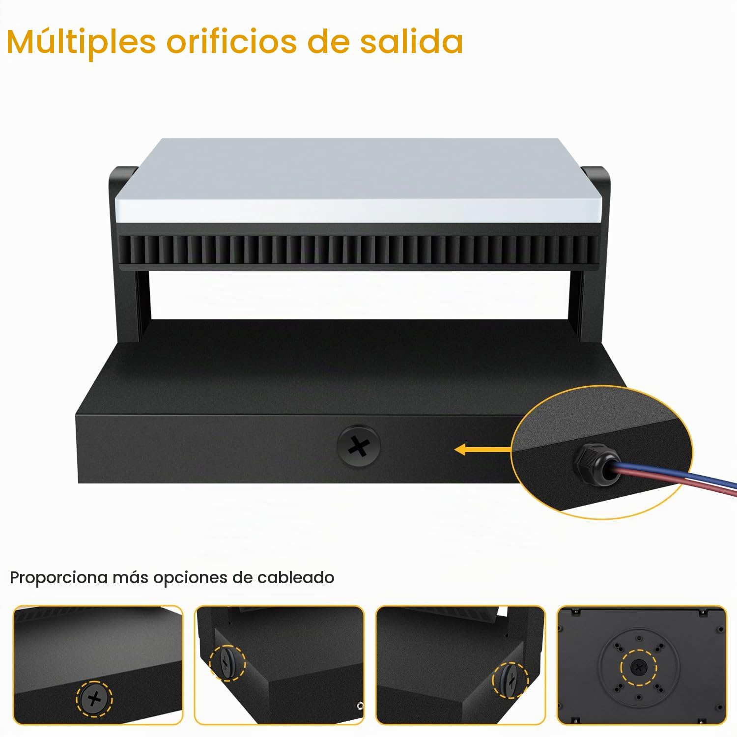 ledmo 150W Aplique Pared Exterior LED 3000K IP65 360° Rotación | 360° rotación completa, carcasa negra mate, aluminio disipador térmico, IP65 impermeable, garaje terraza entrada balcón