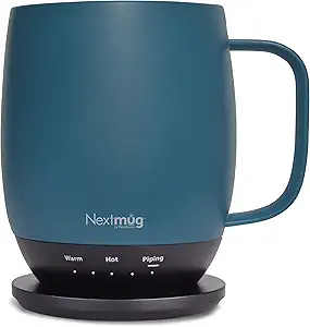 Nextmug Temperature-Controlled Self-Heating Coffee Mug (Slate Blue - 14 oz.)