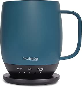 Nextmug - Temperature-Controlled, Self-Heating Coffee Mug (Slate Blue - 415 mL)