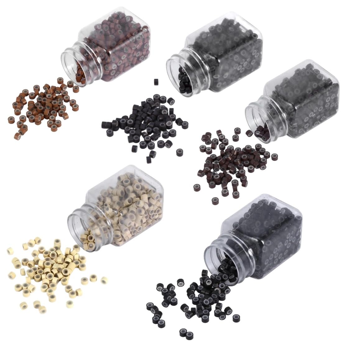 Silicone Lined Micro Beads Rings Hair Extensions Loop Link Tip 4mm 4.5mm 5mm UK - Foto 7