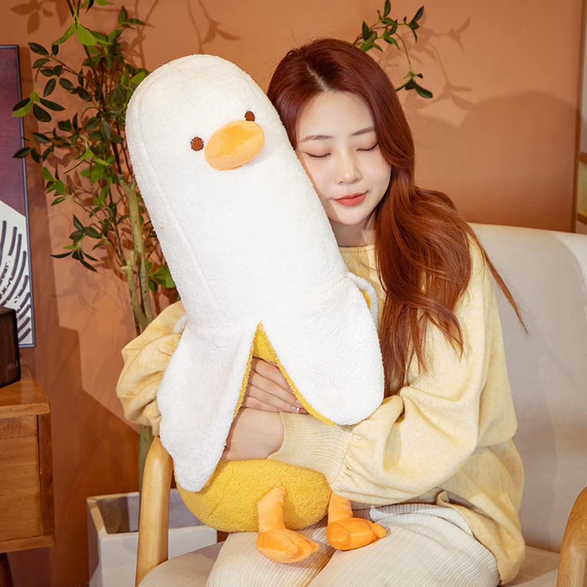 Banana Duck Plush Toy - Cute Long Stuffed Animal Pillow For Hugging And Sleeping, Soft Gift For Kids