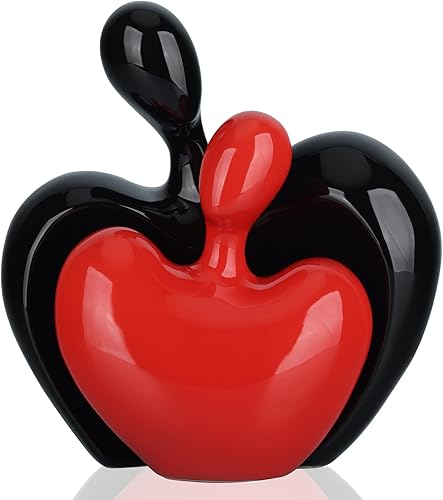 Vista 8 de Estatua de amor de cerámica, pareja masculina y femenina abrazando escultura, decoración del hogar en blanco y negro, boda para padres, figuras