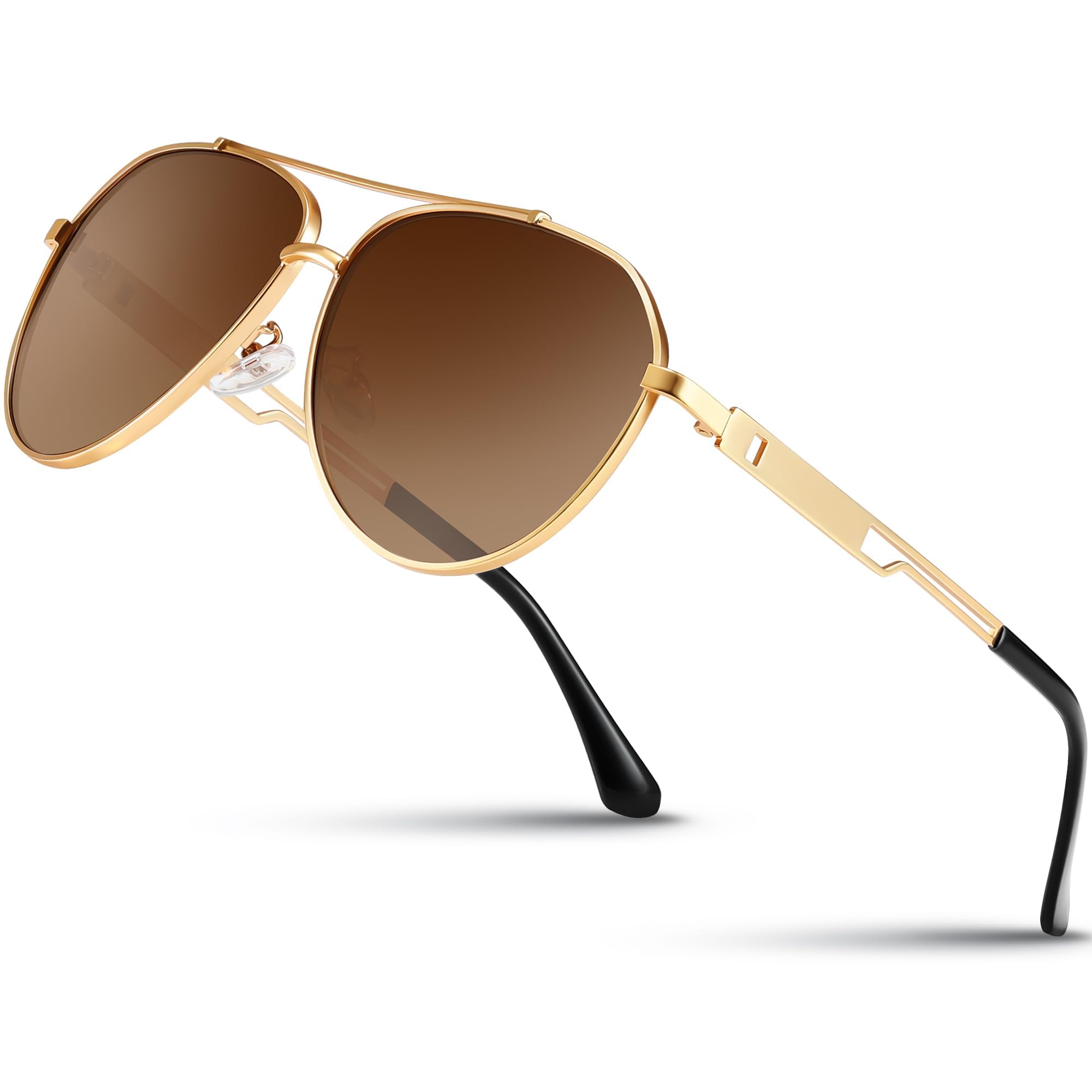 Wrimen Sonnenbrille-Herren-Damen-Polarisiert-Metallrahmen-Unisex-UV400-Schutz-Klassische Ultraleichte für Fahren,Angeln,Laufen & Outdoor