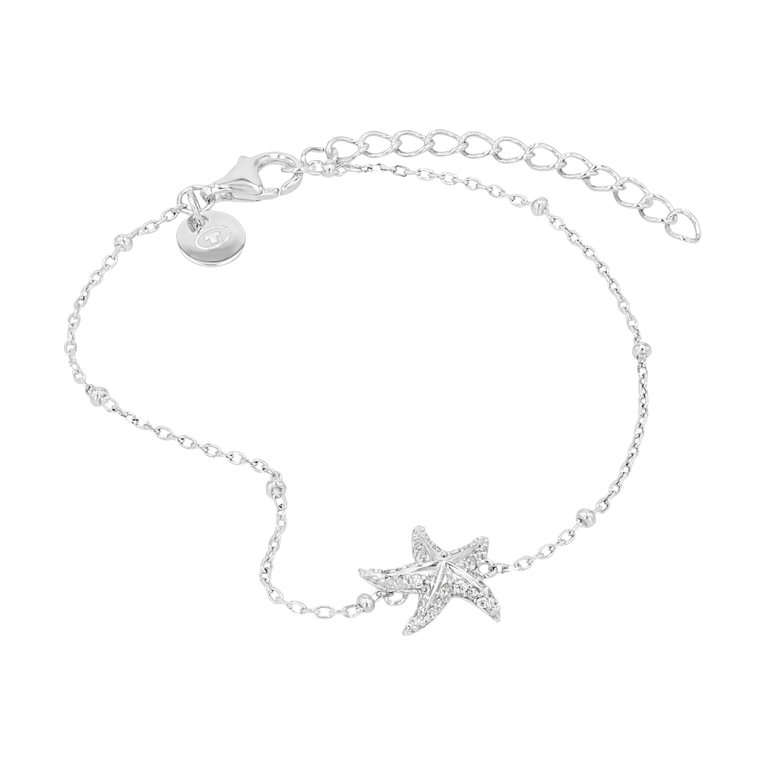 TOM TAILOR - Pulsera para Mujer en Plata 925 - con Circonita - Colgante de Estrella de Mar - TT-B0083
