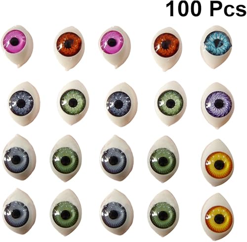 Miniatura 7 de SEWACC 300 globos oculares de color para manualidades, globos de Halloween, medio ovalado, ojos de muñeca, ojos de cristal, joyería para baile de