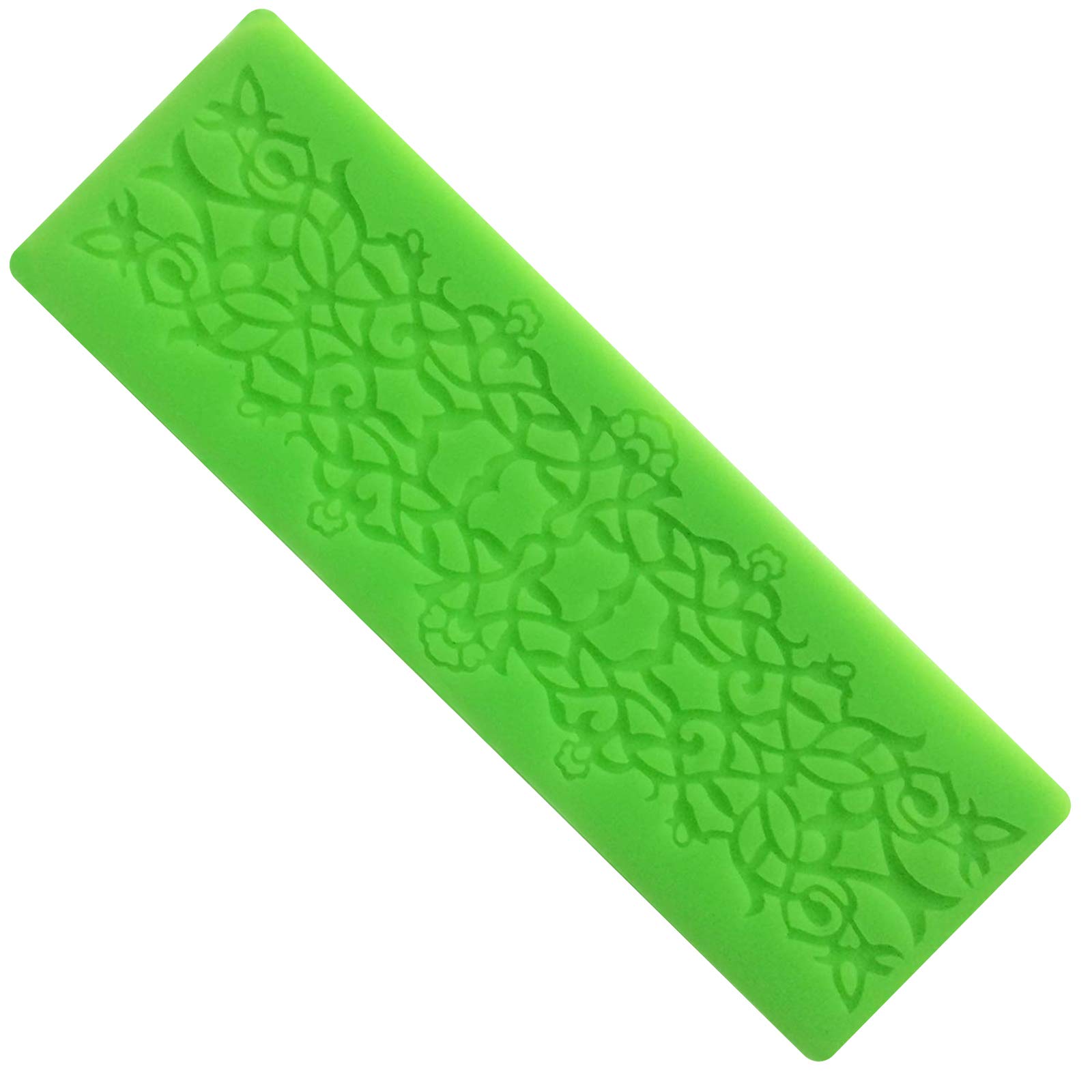 Mini Sugarcraft Cake Decoration Lace Border Fondant Gumpaste Icing Silicone Mold Mould Lace Shaped Cupcake Mat FLORAL VINE # 263, 6 * 5.2 * 0.2cm