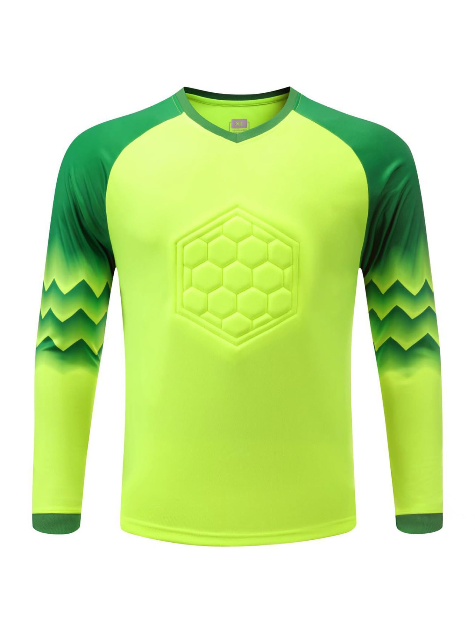 Camiseta de portero de fútbol para hombre, acolchada de manga larga, deportiva