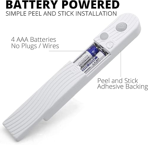 Miniatura 6 de Luz de modo de sueño debajo de la cama – Luz nocturna ámbar resplandor sin luz azul, funciona con pilas, instalación de despegar y pegar