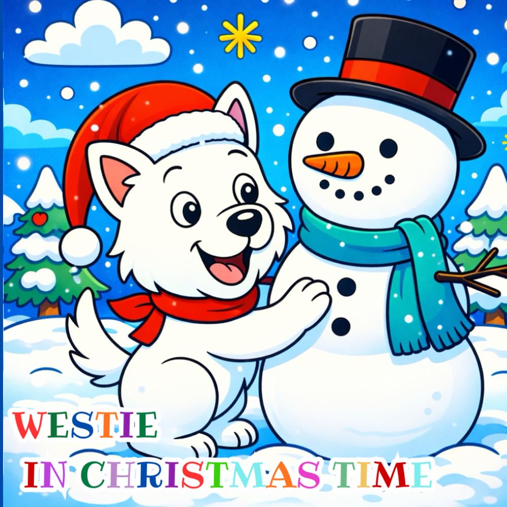 Westie in Christmas time: A Christmas Coloring Book Full of Winter Adventures