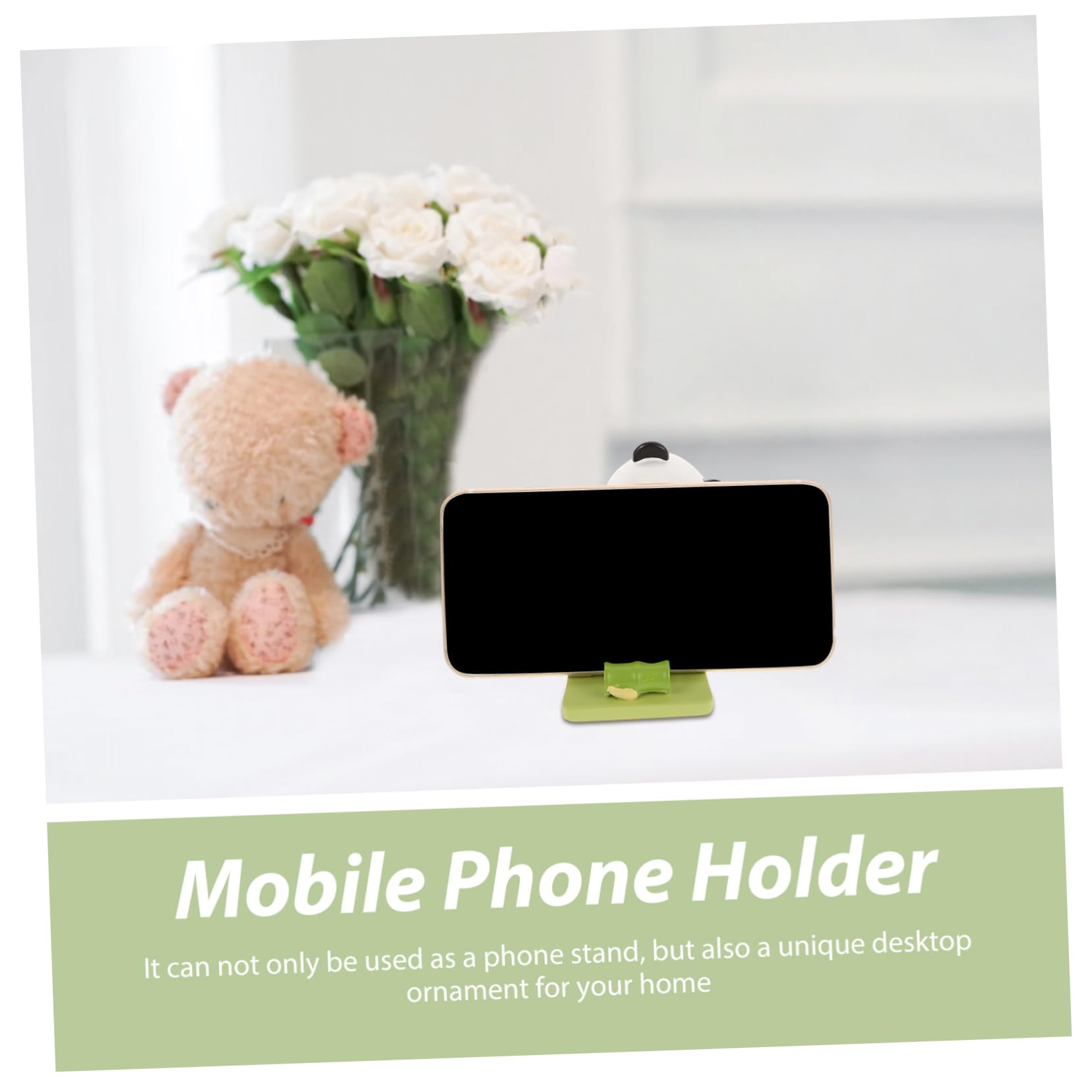 UKCOCO 5pezzi Supporto Per Telefono Panda Carino Porta Cellulare Da Scrivania Resina Design Compatto e Adorabile Per Decorazione Desktop Accessorio Pratico e Resistente Ottimo Per Uso