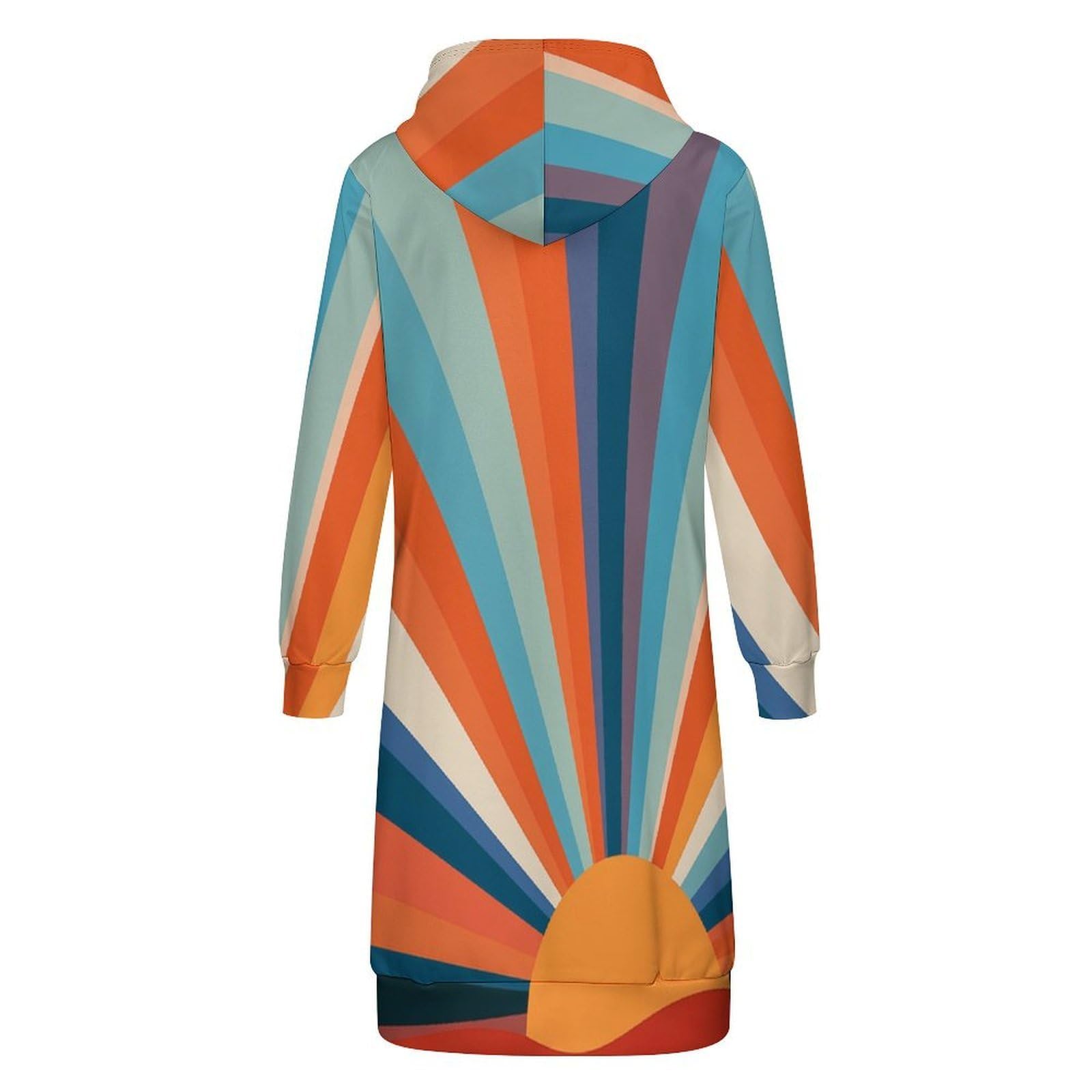 Felpa Donna con Zip Felpe Sportiva con Tasche E Cappuccio Motivo Sole retrò Morbida Invernale Giacca Regolabile Confortevole per Uso Quotidiano Casual
