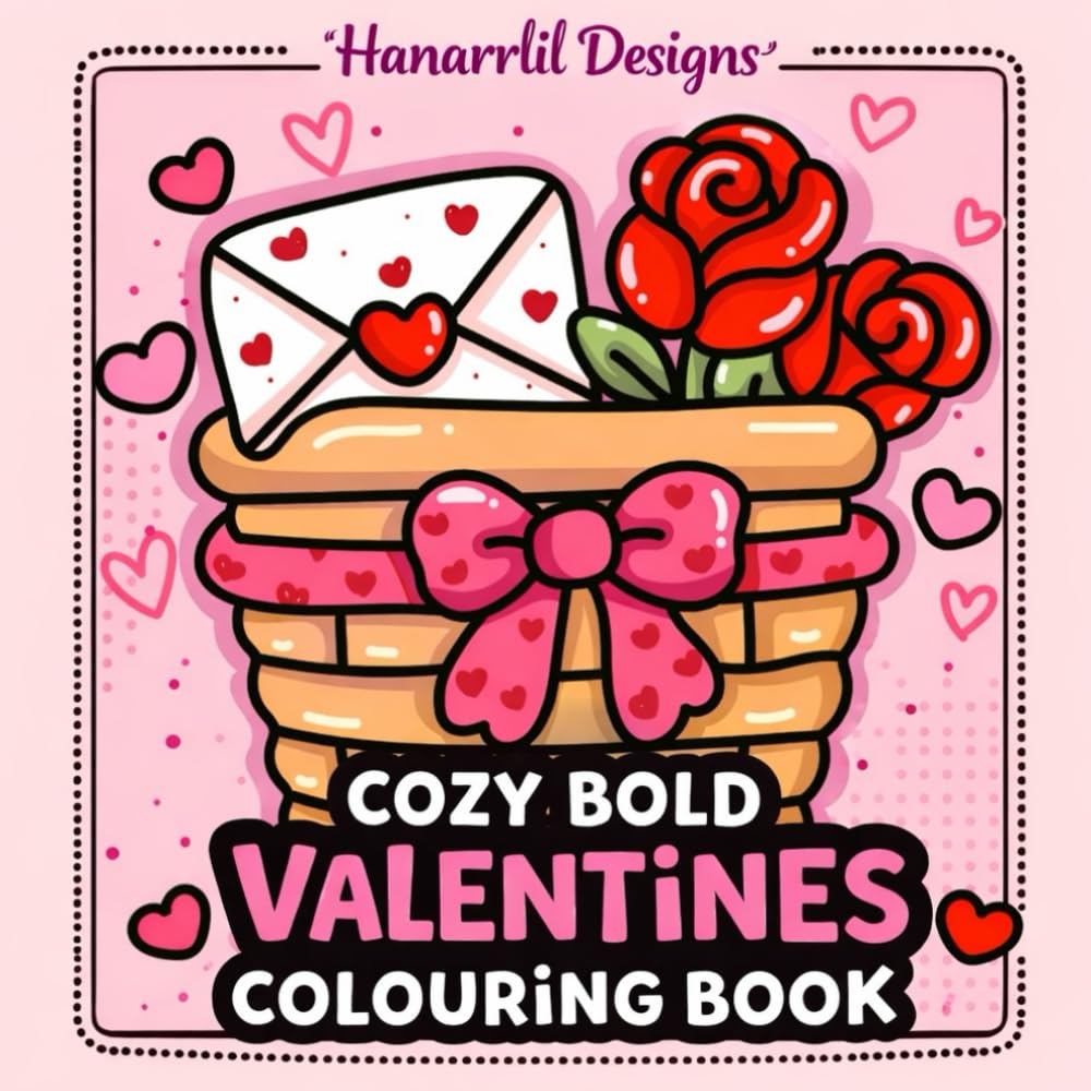 Valentine’s Cozy & Bold Coloring Book Easy, Cute, and Relaxing Valentine Designs for Adults and Kids: Adorable Scenes with Thick Lines for Relaxation and Fun