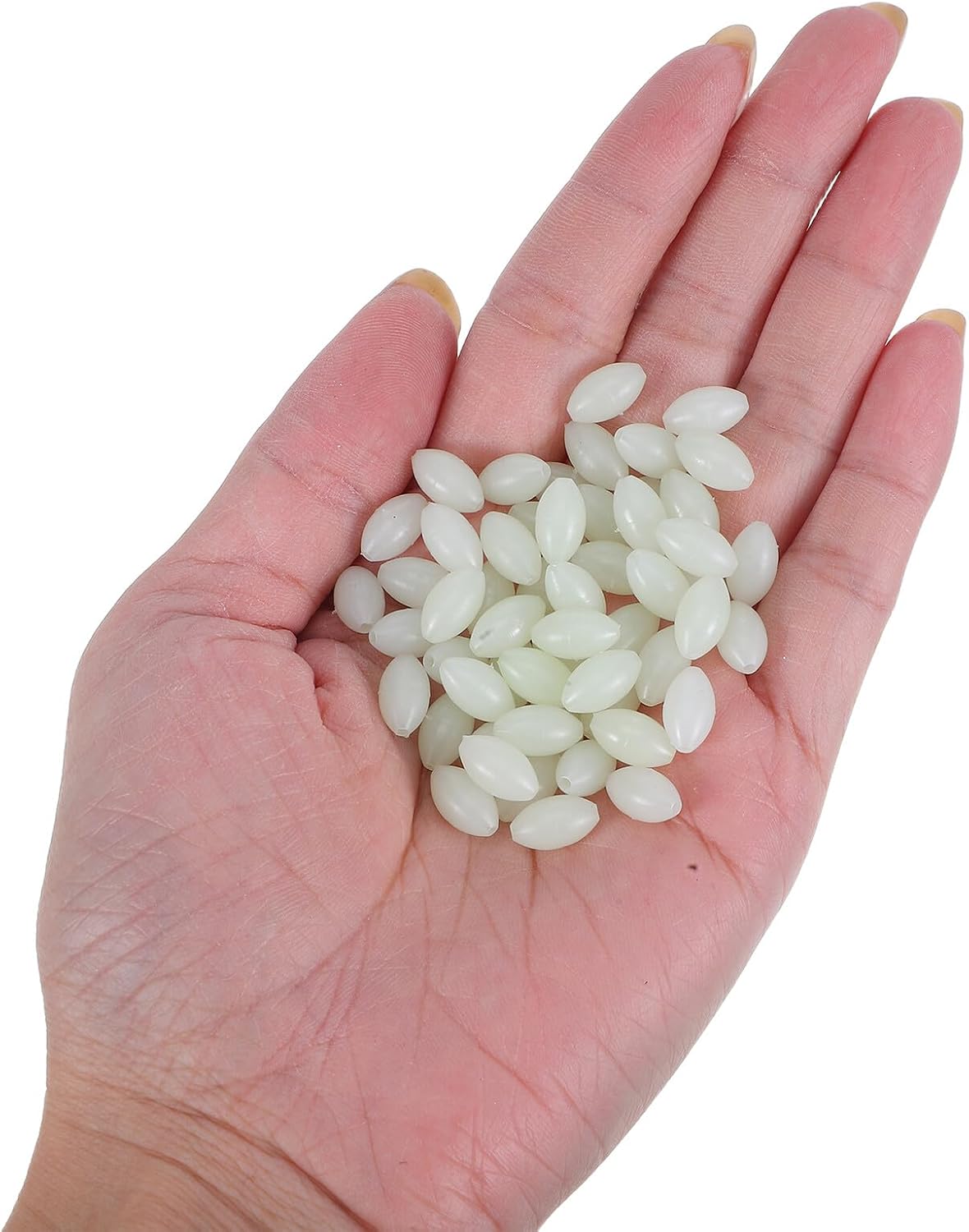 Fishing Glow Beads 6x10mm Hard Plastic Luminous Bait Float Beads 1000pcs for Trout and Freshwater Lure Tackle Accessories