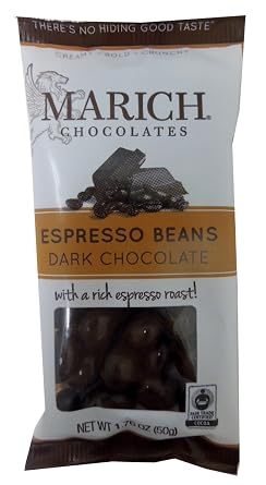Marich Chocolate Espresso Beans, 1.76-Ounce Pack of 12