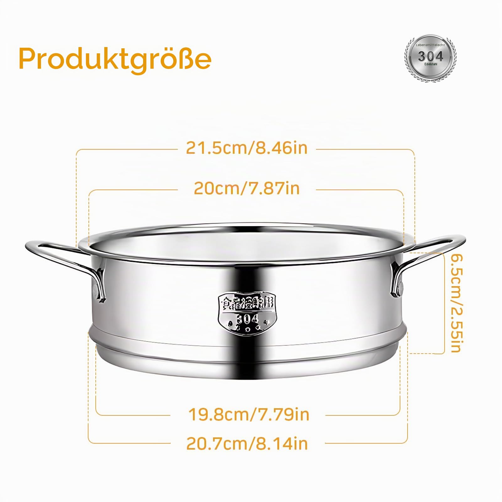 Kleiner Dampfgarer,Edelstahl Dampfgarer DäMpfeinsatz füR KochtöPfe,Topf-Dampfeinsatz,Dampfgitter,Innendurchmesser 20 Cm,Gebildet Vom Nahrungsmittelgrad 304 Edelstahl, Olid und Haltbares Gemacht
