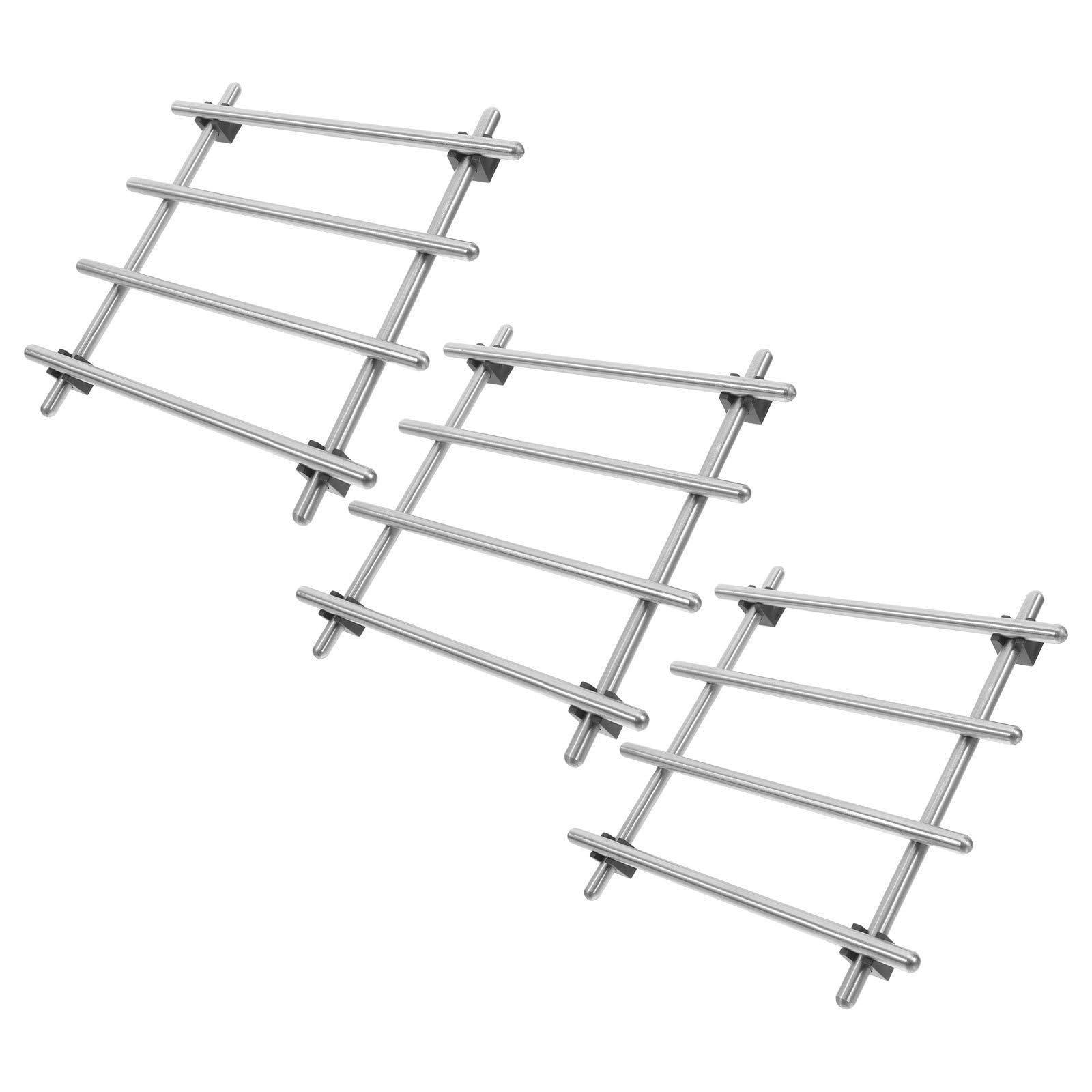 Protectores de olla de acero inoxidable SEWACC cuadrados con base antideslizante juego de 3