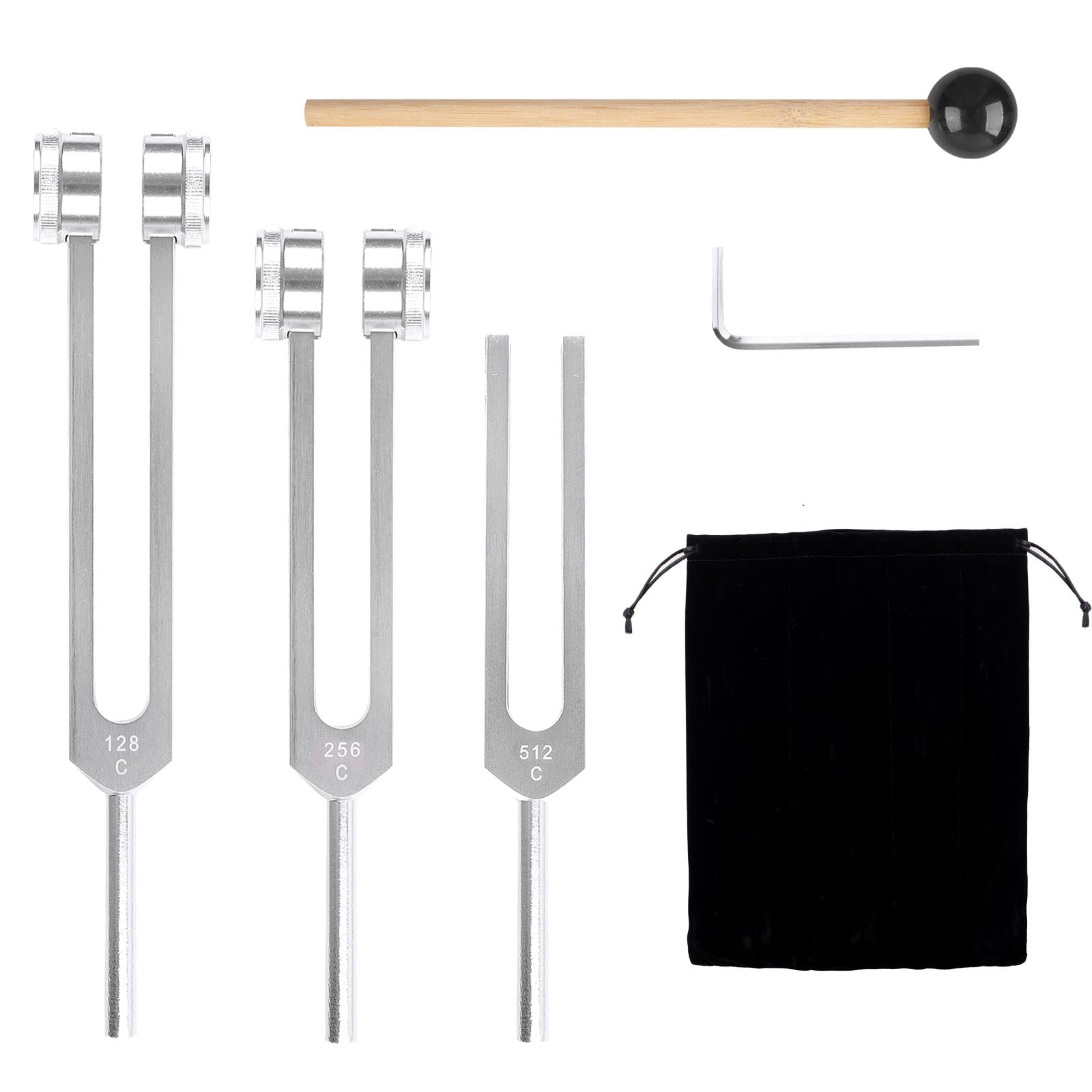 Tuning Forks Medical Grade Reflex Hammer &amp; 256 Hz Tuning Fork Combo - Aluminum Alloy 2-in-1 Neurological Tool Aluminum Alloy Medical Instrument