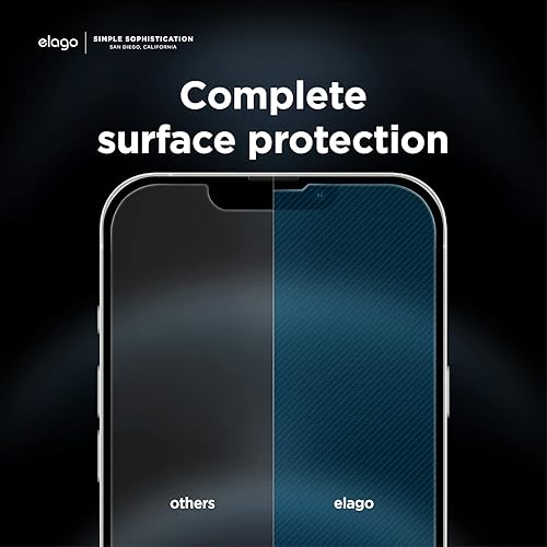 Miniatura 5 de elago Protector de pantalla de vidrio templado + compatible con iPhone 14 Plus, iPhone 13 Pro Max, dureza de superficie 9H, antihuellas,