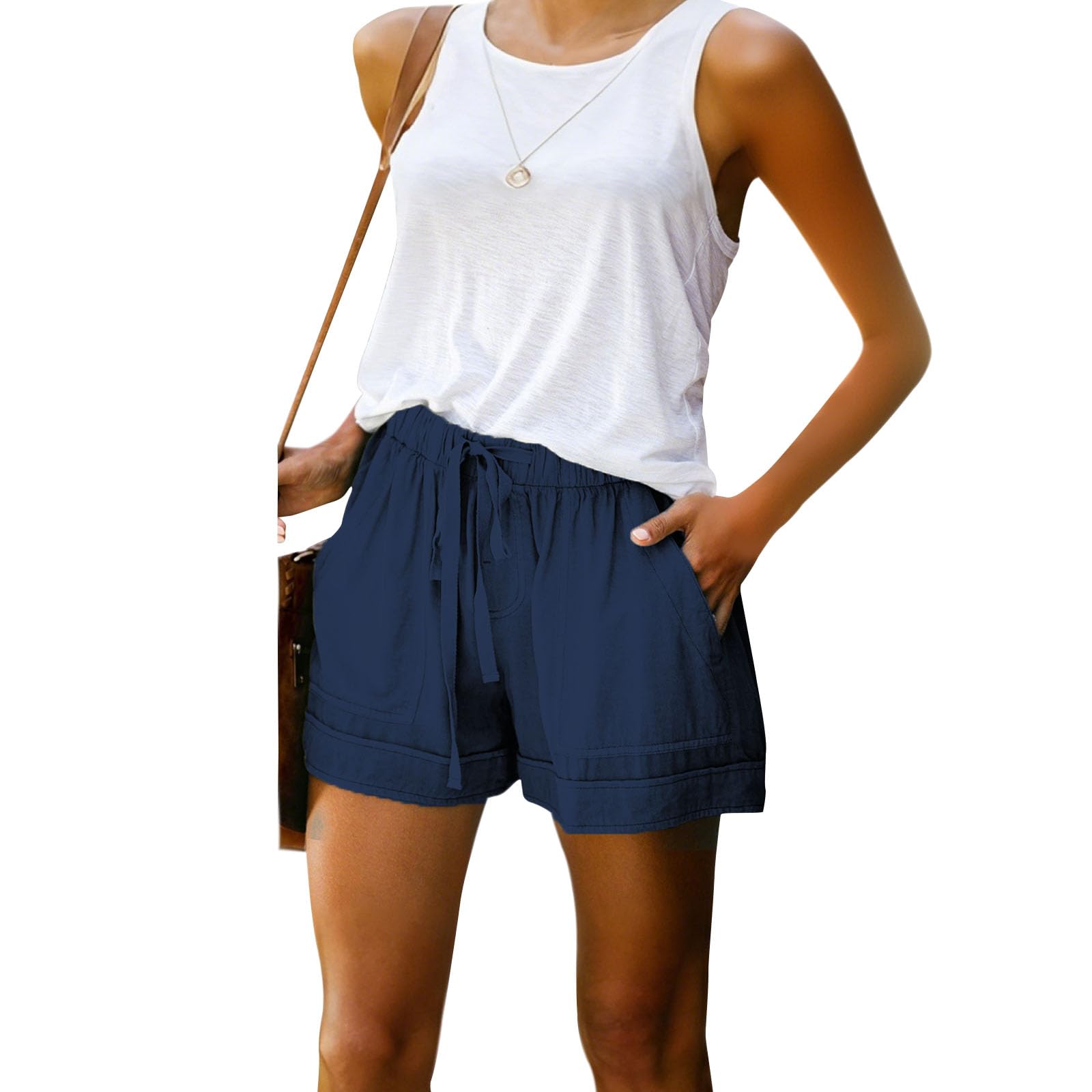 Women Wide Leg Yoga Shorts High Waist Lounge Trousers Lightweight Breathable Shorts Athletic Baggy Pants with Pockets