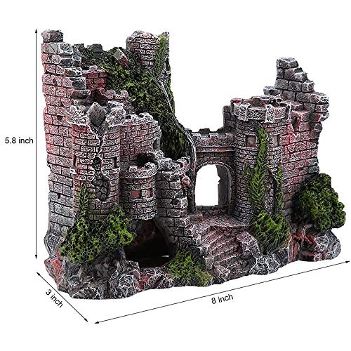 Yimaa Large Fish Tank Decorations Castle Aquarium Decorations Large Resin Coral Castle Ornaments Fish House Breed Tank Decor for Marine Betta Fish Tank Landscape image_1
