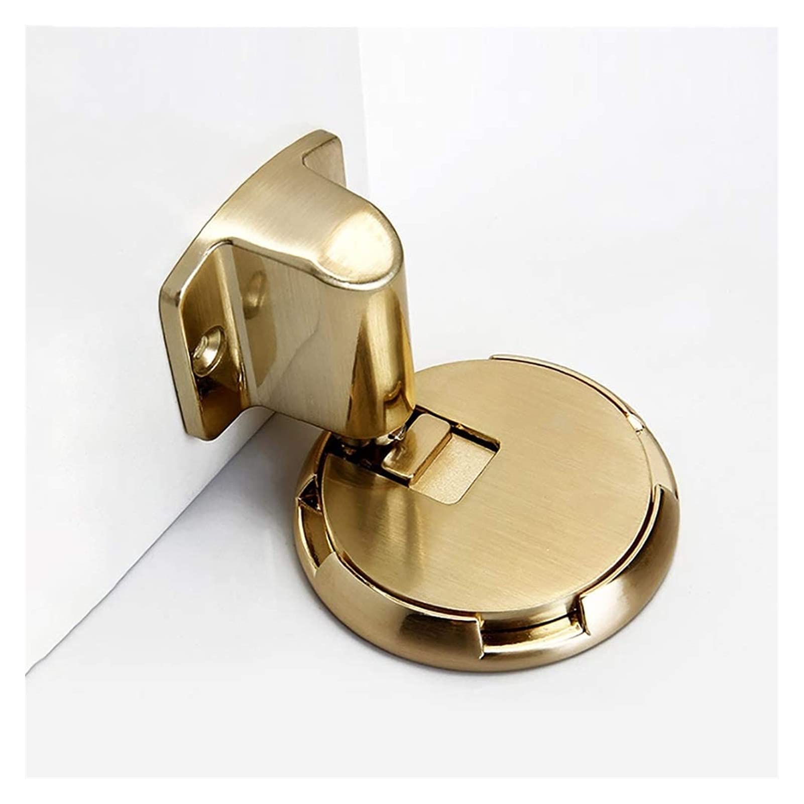 Door Stopper, Household Door Touches The Floor to Attract Strong Magnetic Stainless Steel Safety Stop(Brushed Gold)