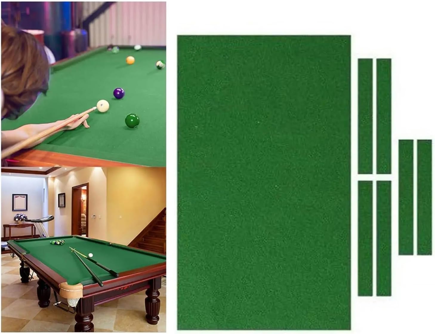 Billiard Cloth Billiard Pool Table Cloth 7ft/8ft/9ft Cushion Set Professional Felt Pad and 6PCS Strips