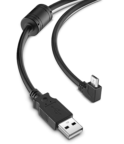 Miniatura 1 de YQMAJIM Cable de alimentación para cámara de salpicadero, (micro de 10 pies) de cobre puro más grueso de 90 grados, cable de cargador de cámara de