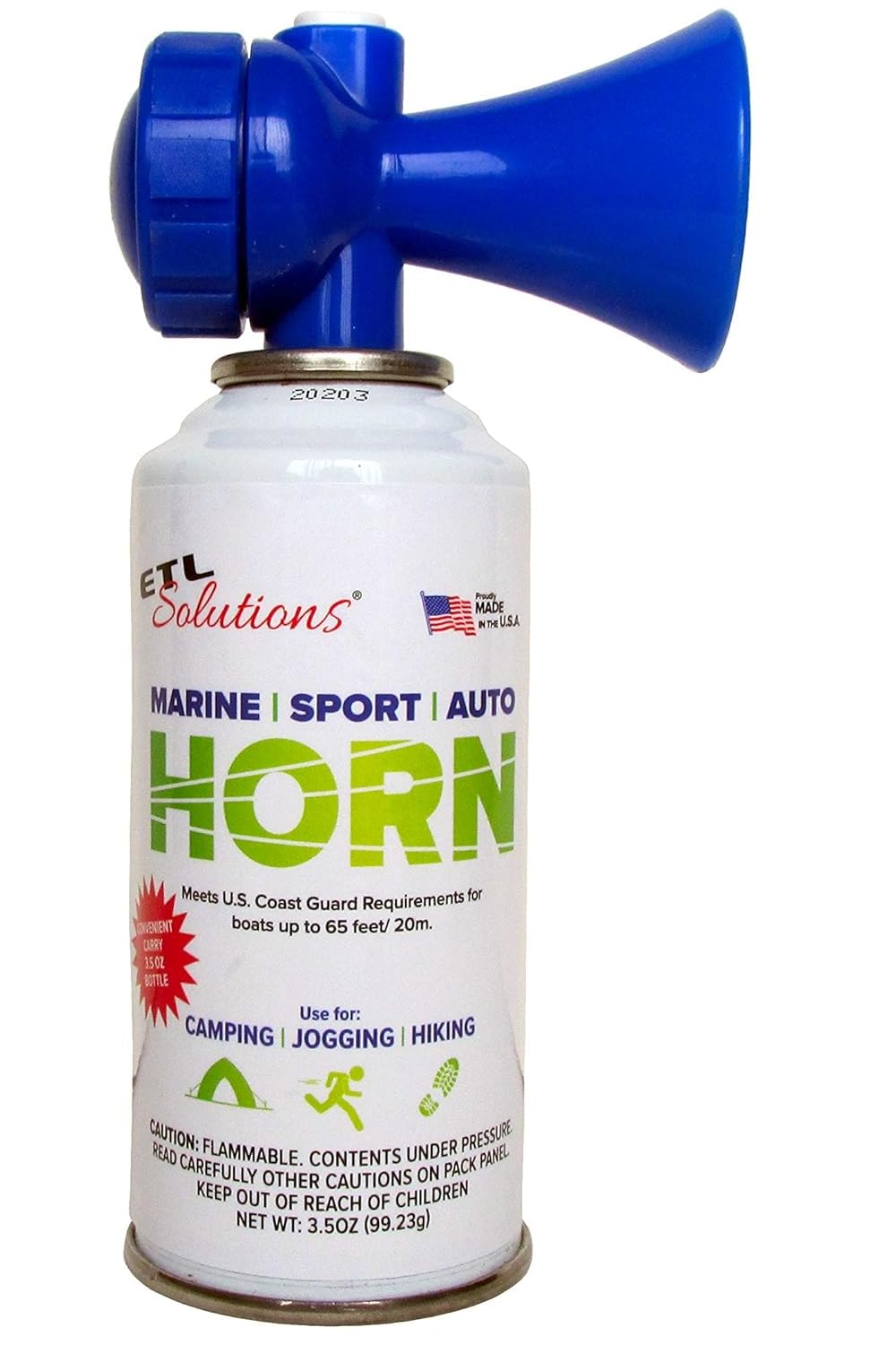 ETL Solutions 3.5oz Air Horn, Very Loud! Ideal for Marine and Boating, Hiking, Camping, Sports Events, Protect Your Kids From Aggressive Animals!