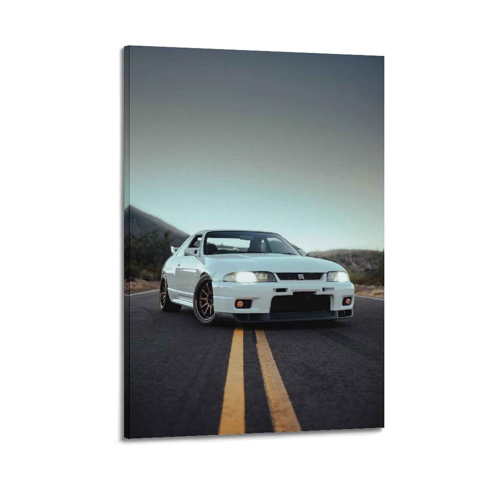 CMHOK JDM Sport Car Poster Skyline R33 Racing Car Supercar Decorative Painting Canvas Art Picture 12x18inch(30x45cm)
