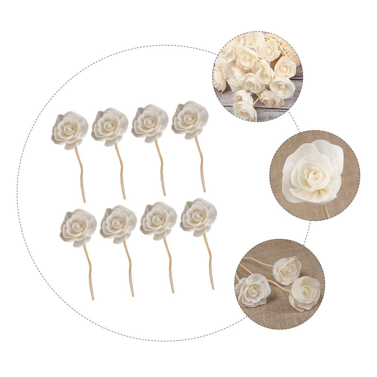 VILLCASE 8pcs Beautiful Flower Diffuser Sticks Natural Rattan Sticks for Fast Absorption Fragrance Infusion Home Decor for Living Room and Office