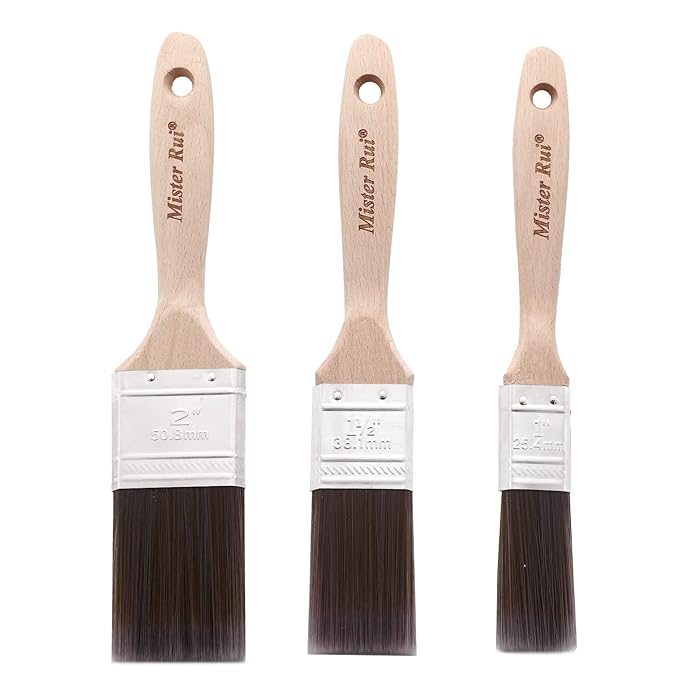 Buy Paint Brushes, Mister Rui Professional Flat Trim Paint Brush Set 3