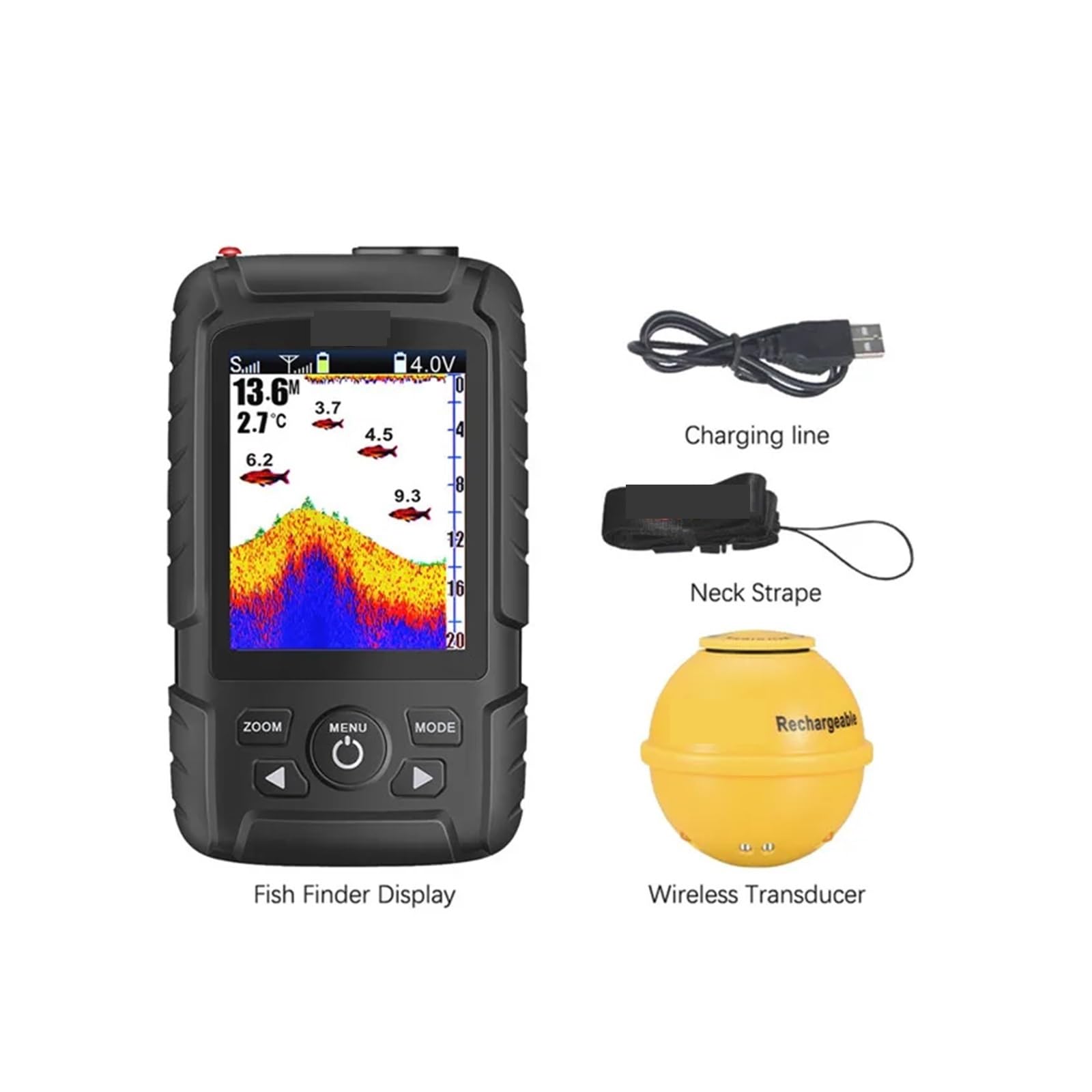 Ecoscandaglio portatile wireless, sonar di profondità, ecoscandaglio