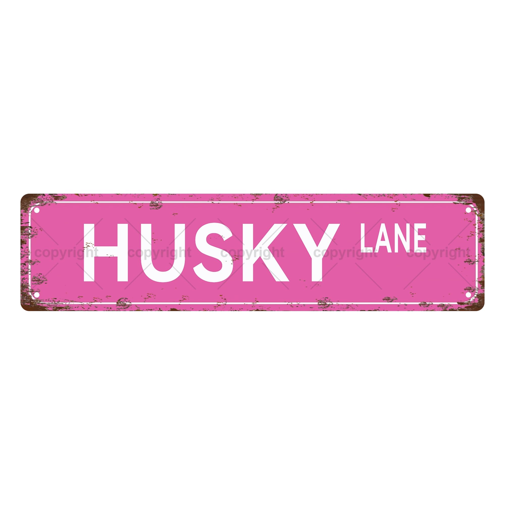Husky Lane Dog Metal Tin Street Sign Bar Cafe Garage Cave Home Room Wall Bathroom Farmhouse Garden Porch Patio Decor,4x16 Inch