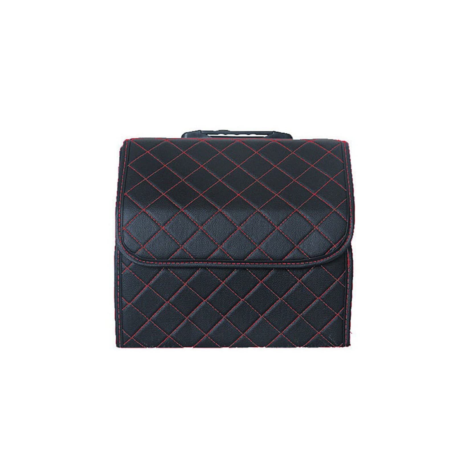 Duole Organizador de Almacenamiento de troncales de Coche Plegable Multiusos con la Bolsa de Almacenamiento portátil de la Tapa Organizador del Tronco del Coche (Color Name : B Black Red S)