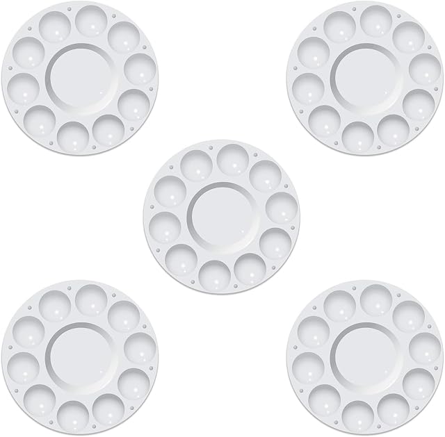Pack of 5 Round Artists Paint Palette