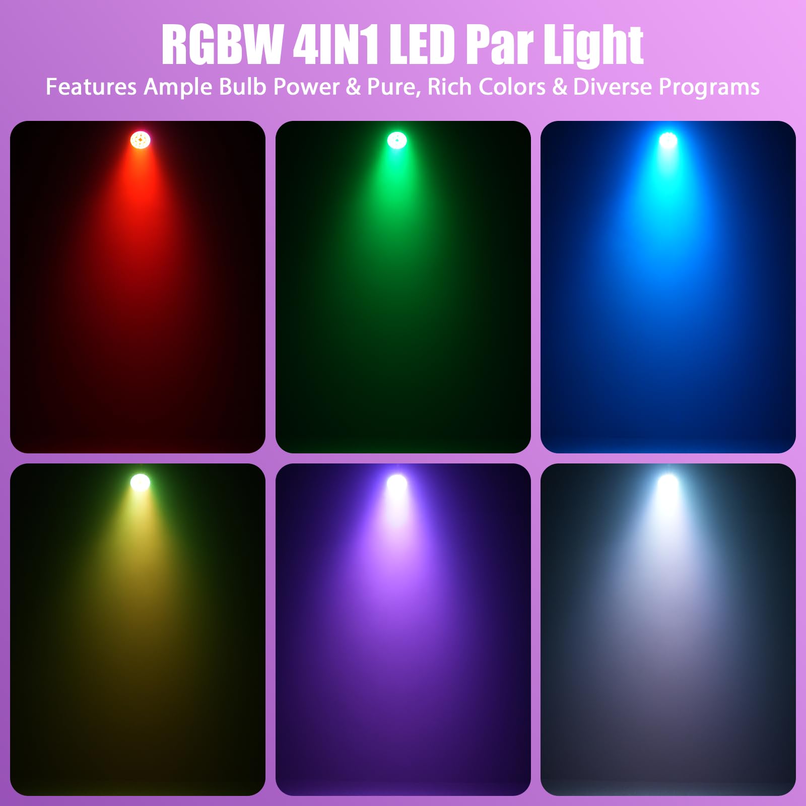 2 pezzi 200W UV+RGB 18 LED per proiettore, luce di scena luce da festa DMX512 illuminazione da discoteca per DJ Party Show Bar Halloween Natale