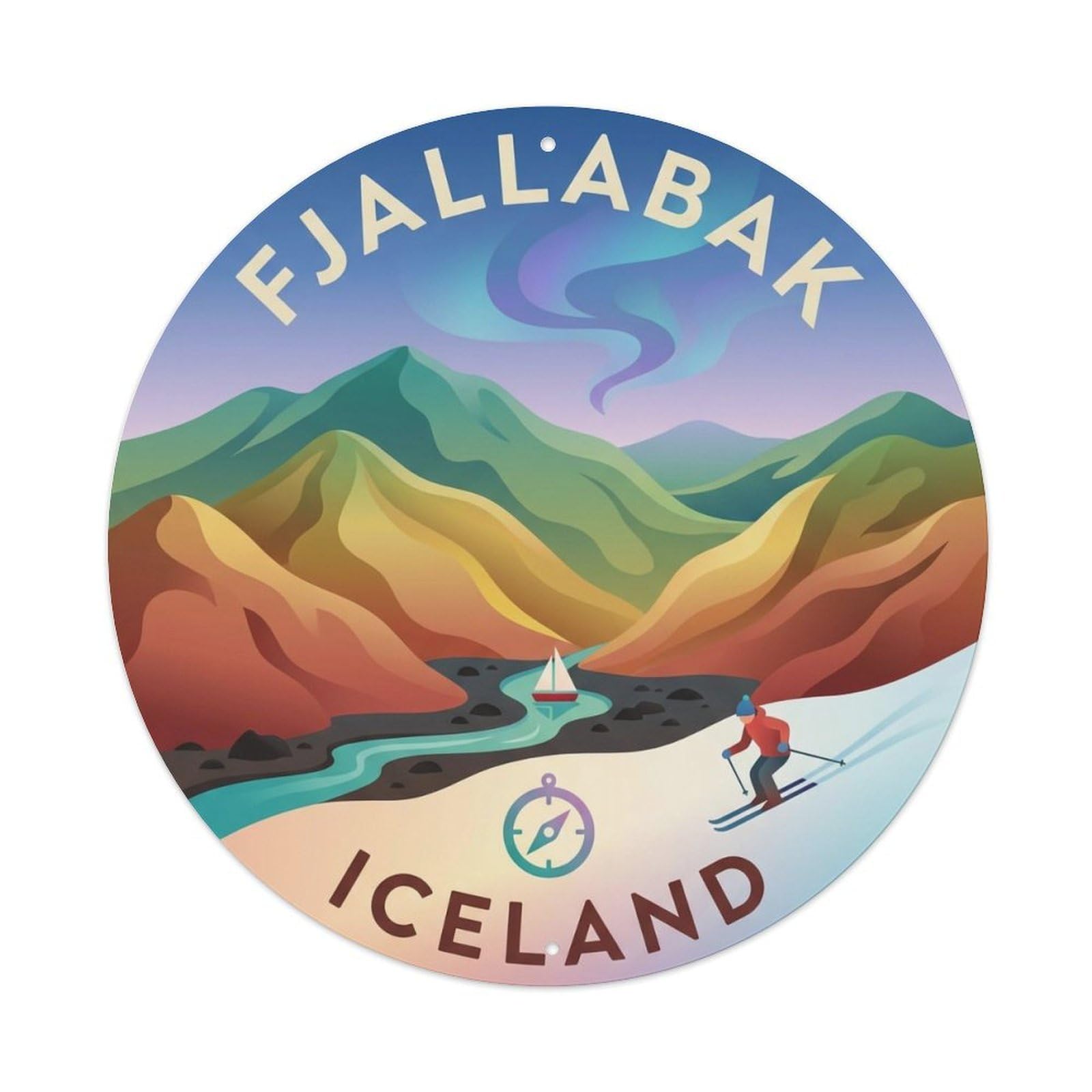 Fqnyr Style Metal Tin Sign Vintage Travel Fjallabak Iceland Reserve